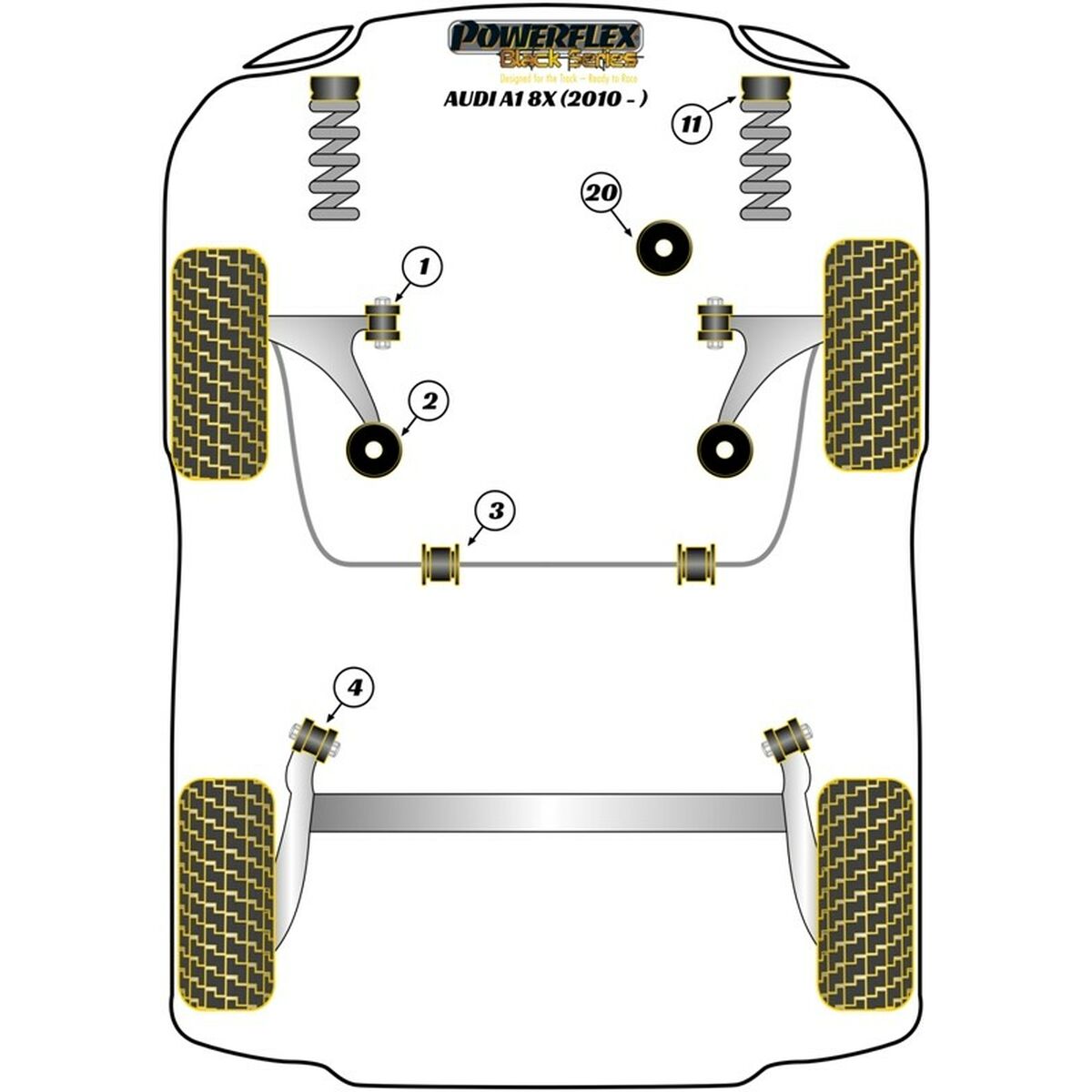 Powerflex Silentblock Powerflex Pff85-201Blk Delantera 2 Pieces