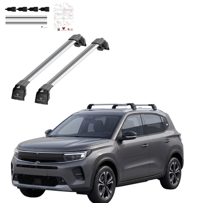 Aluminium Roof Rack Cross Bars compatible with Opel Frontera 2025+ Silver - main roof rack cross bars product image