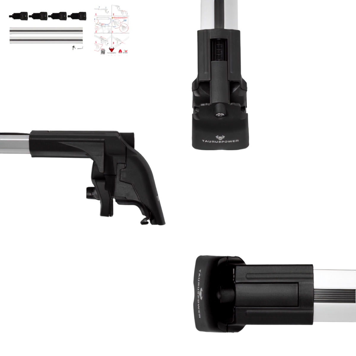 Aluminium Roof Rack Cross Bars compatible with Opel Frontera 2025+ Silver - lockable roof rack system detail